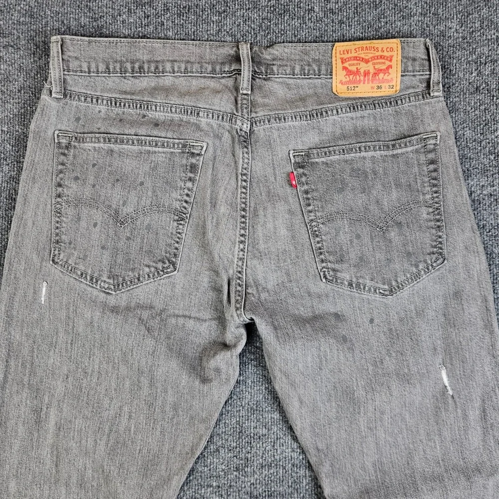 Levi's 512 Jeans Mens 36x32(30) Slim Taper Fit Denim Distressed Paint Splatter‎